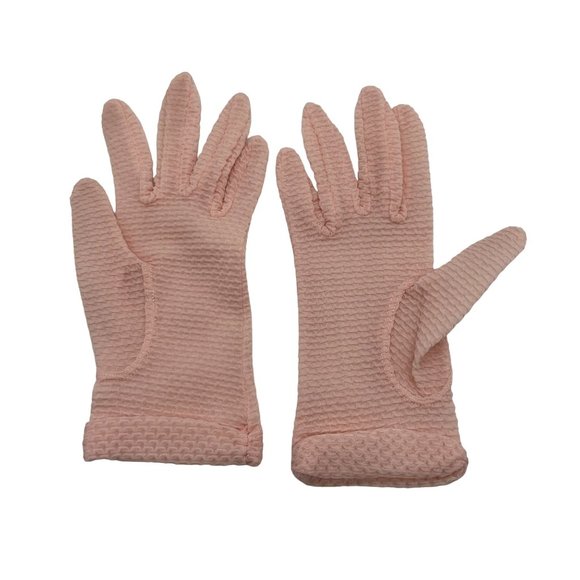 Hansen Womens Vintage Day Gloves Pink Size 6 Knit Texture Button Accent - Picture 3 of 6